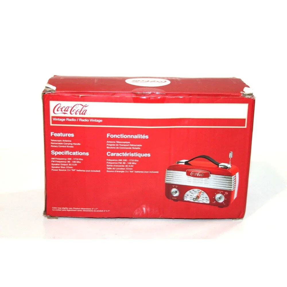 Coca-Cola Vintage Style Am/FM Mini Radio Retro Red Collectible 6